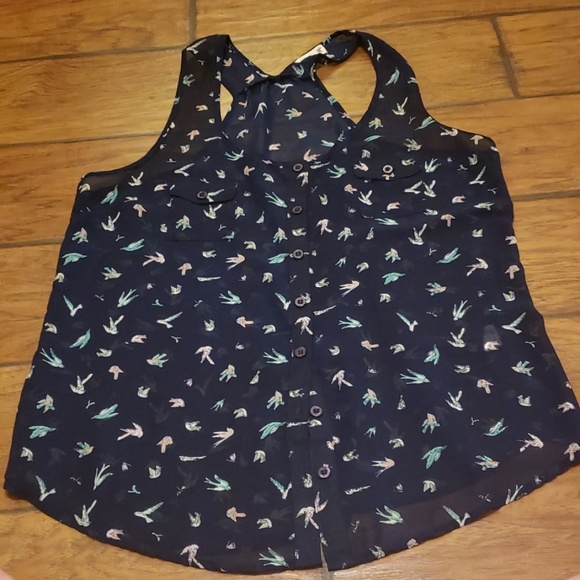 mine Tops - Adorable Navy Sheer Racerback by Mine